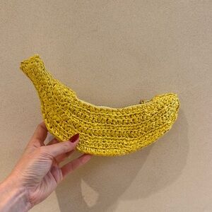 Yellow Banana-Shaped Cosmetic / Pencil Bag